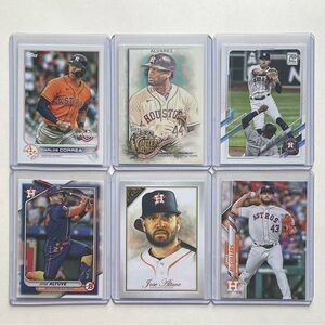 Lot of 6 Houston Astros Topps MLB Baseball Cards